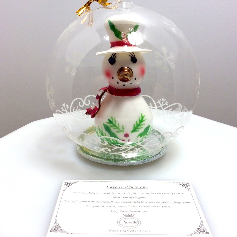 Sorelle large glass LED Christmas ornament